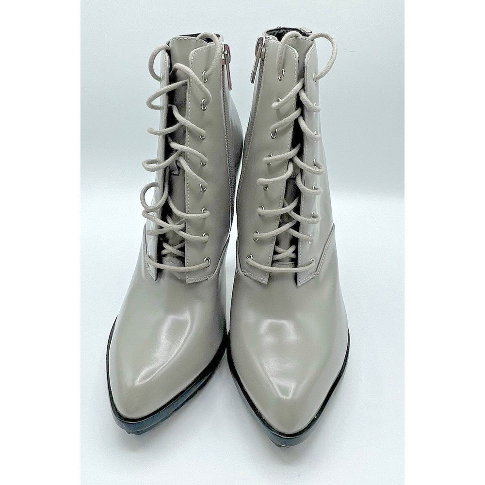 Calvin Klein SABRINA‎ Grey Leather Heel Ankle Boots - Size 9